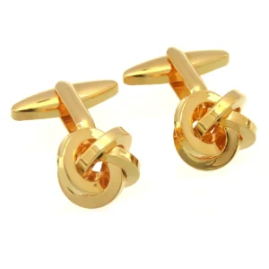 Custom Gold Silk Knot Cufflinks Tie Clip Set Elegant Men’s Suit Shirt Fashion Accessory Wedding Tuxedo Trendy Jewelry