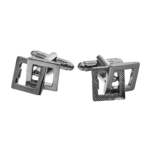 Custom Gun Metal Window Style Cufflinks Men’s Suit Shirt Fashion Accessory Wedding Tuxedo Trendy Jewelry Set