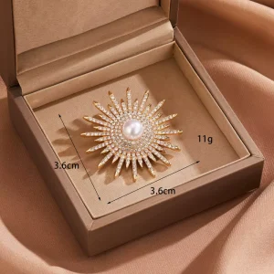 Custom High End Ladies Brooch Badge Luxury 3D Embroidered Gold Metal For Fashion Decoration For A Gift