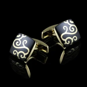Custom High Fashion Cufflinks Luxury Stainless Steel Men Cufflinks Tie Pin Base Blank Set Cufflink With Button Box