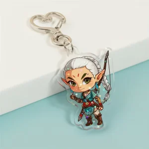 Custom Holographic Acrylic Keychain Phone Charm Magnetic UV Printed Glitter Epoxy Photo Acrylic Shaker Keyring Stand
