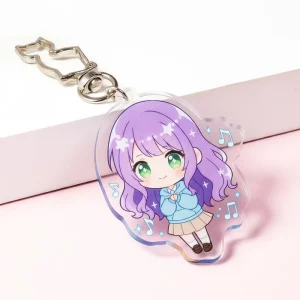 Custom Holographic Bubble Tea Keychain Clear Acrylic Key Ring Charm Customizable Keychain Gift for Girls