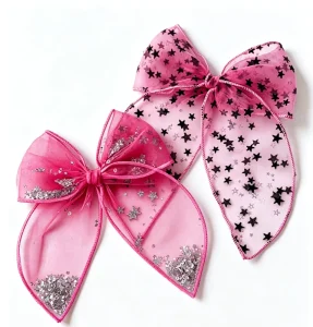 Custom Hot Selling Fabric Mesh Bow Hair Clip Baby Girls Fashion Hair Accessory Hair Decoration Sweet Style Hairpins