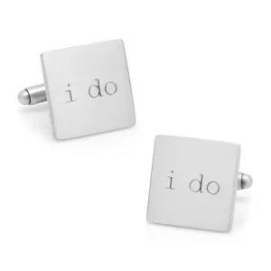 Custom I Do Nickel Metal Enamel Cuff Links Luxury Suit Shirt Cufflinks High Polished Fashion Men for Wedding