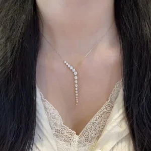 Custom IGI Round Cut Lab Grown Diamond Fashion Necklaces 10K 14K 18K Gold Lab Diamond Fine Jewelry Christmas Gift for Women