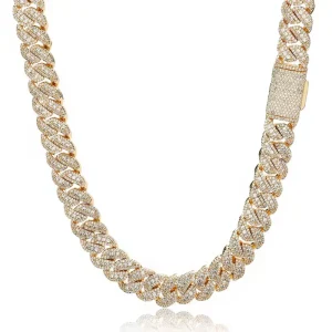 Custom Iced Out 13MM Miami Cuban Link Chain Necklace Luxury Hip Hop Jewelry with Diamond Silver Plating Moissanite Necklace