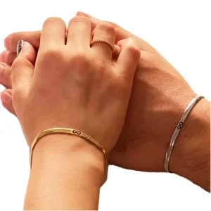 Custom Infinite Minimalist Stainless Steel Bracelets Long Distance Couple Bracelets For Men And Women Lovers