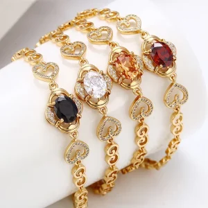 Custom Jewelry 18k Gold Plated Stainless Steel Bracelet Charm Bracelet for Women