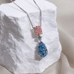 Custom Jewelry MSN 861 Fashion Necklace for Women 18K Gold Pear Radiant Lab Grown Diamond Pendant Necklace