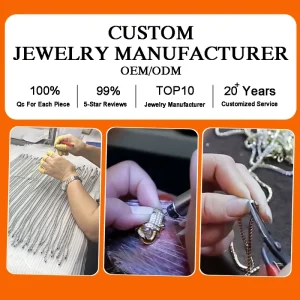 Custom Jewelry Manufacturer Stainless Steel Brass Silver Necklace Ring Bracelet Earrings Pendants