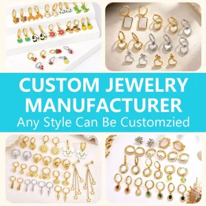 Custom Jewelry Manufacturer Waterproof Tarnish Free Stainless Steel 18k Gold Plated Women Dangle Huggie Hoop Earrings Free CAD
