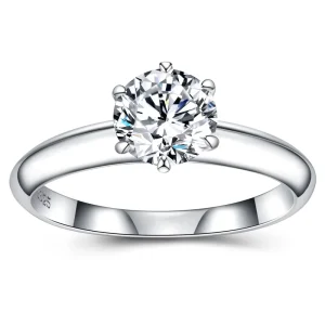 Custom Jewelry Manufacturers Pvd Jewelry VVS GRA Certificate Classic Six-claw Moissanite Woman Fashion Solitaire Ring