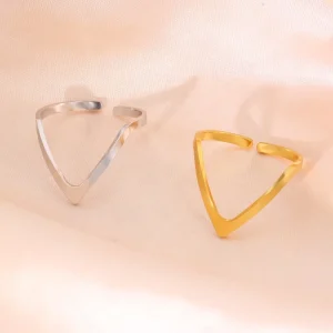 Custom Jewelry Simple Fashion Rings for Women Minimalist Dainty Stainless Steel Rings Gold Plated Daily Fine Jewelry Accessories