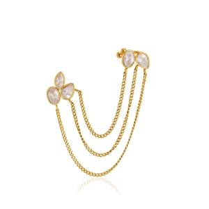 Custom Jewelry Stainless Steel Gold Plated Lab Grown Diamond Hoop Drop Earrings