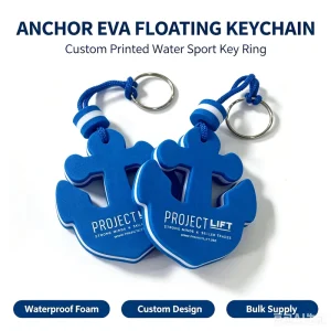 Custom Keychain Stainless Steel Printed Logo Ship Design EVA Foam Floating Eco-Friendly Promotional Navigation Theme