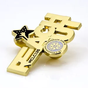 Custom Lapel Pin Factory Custom Gold Letter Enamel Badge OEM Logo Metal Brooch for Clothing Souvenir Custom Gifts