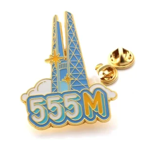 Custom Lapel Pin Manufacturer Tower 555M Enamel Badge OEM Custom Building Metal Brooch for Travel Souvenir Gifts