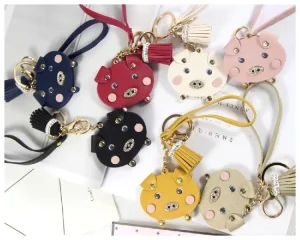 Custom Leather Design Keyring Strap Bag Charms Ornament Bag Charm Luxury Car Keychain