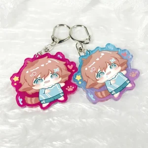 Custom Light Plastic Keychain Double Sided Letterpress Printing Anime Logo Kpop Souvenir Gift