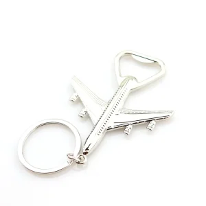 Custom Logo 7.5cm Zinc Alloy Airplane-Shaped Bottle Opener Keychain Fashion Metal Design Made in China
