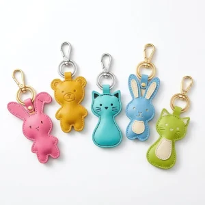 Custom Logo Animal Shaped PU Leather Keychain for Fashion Boutique and Gift Shop Branding