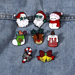 Custom Logo Christmas Cartoon Enamel Pin Metal Badge with Custom Color OEM ODM Options