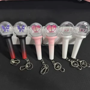 Custom Logo Collaborative Blind Box LED Keychain Diamond Handle 7 Color Mini Light up Stick for Anime Cartoon