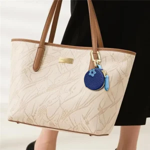 Custom Logo Cute Keyrings Women Girls Bag Accessories Style Fashion Keychain Round Purse Bag Charm Leather Mini Bag Keychain