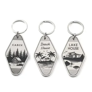 Custom Logo Design Metal Personalized Room Hotel Keychain Key Ring