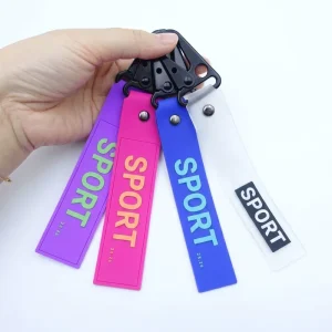 Custom Logo Designer Luxury Bag Charms Keychain Clear Buckle Couple Souvenir Soft Silicone Rubber Key Chains Sports Pvc Keychain