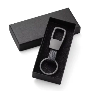 Custom Logo Durable Car Metal Leather Men’s Key Chain Business Simple Waist Hanging Creative Fashion Pendant