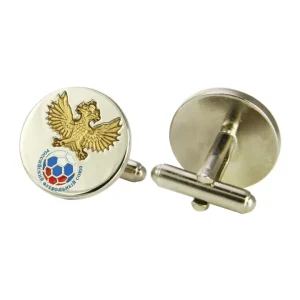 Custom Logo Engravable Metal Brass Silver Gold Cufflinks for Men and Women
