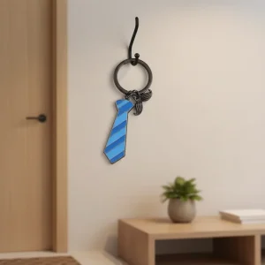 Custom Logo Fashion Enamel Zinc Alloy Necktie Keychain Gift for Father’s Day