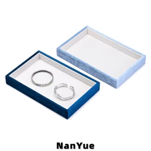 Custom Logo Luxury Velvet Jewelry Tray Stackable Jewelry Display Storage Tray Premium Jewelry Showcase Box for Retail