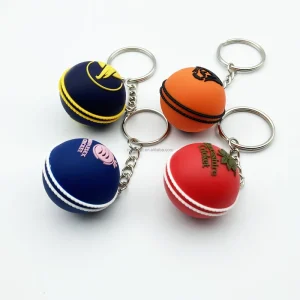 Custom Logo Mini 3D Soft PVC Eco-Friendly 35mm Keychain Fashion Pendants Charms Vinyl Ball Key Promotional Keychains Carabiners