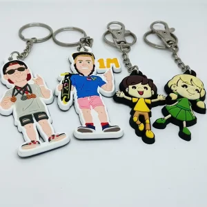 Custom Logo PVC Non-Toxic Waterproof Soft Rubber 3D Thermal Transfer Printed Keychains Business Casual Cartoon Bag Accessories