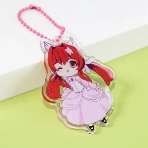 Custom Logo Rainbow Epoxy Acrylic Stand Promotional Gift UV Printing Holographic Shaker Liquid Keychains Acrylic Phone Charms