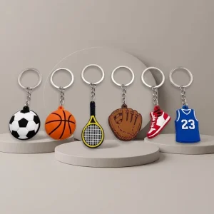 Custom Logo Soccer Event Promotional Gift Keychain Soft PVC Jersey Shape Athletic Team Souvenir Key Holder Key Chains
