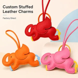 Custom Logo Soft PU Leather Cotton Filled Puffy Keychain Handbag Pendant Bag Charm For Corporate Promotional Gifts
