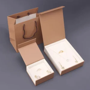 Custom Logo Sustainable Eco Friendly Paper Jewellery Packaging for Rings Earrings Necklace Bracelet Jewelry Set Boxes