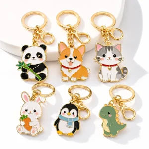 Custom Logo Zinc Alloy Metal Durable Custom Size Die Cast Souvenir Gift Key Chains Charm Animals Enamel