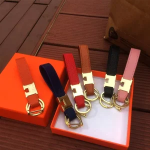 Custom Luxury Design Genuine Keychain Accessories Key Ring Key Chain Car Leather Keychains