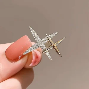 Custom Luxury Fashion White Yellow Rhinestone Gold Wedding Lapel Brooch Pin for Men Suit