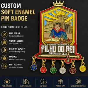 Custom Made Cartoon Anime Metal Brooch for Lapel Pin Badge Soft or Hard Enamel Pin Custom Design Manufacturer Direct Metal Craft