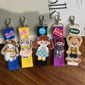 Custom Made DIY Silk Screen Printed Durable Zinc Alloy Safe Badge Wrist Strap Fashionable Carabiner Keychain