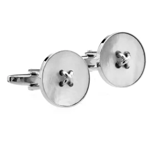 Custom Men’s Fashion Set Elegant White Mother Pearl Shell Stone Cufflinks Tie Clip Suit Wedding Tuxedo Trendy Jewelry