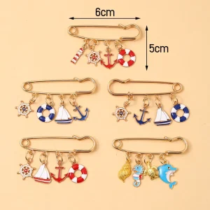 Custom Mermaid Ocean Keychain Set Cute Sea Creature Charms Shell & Starfish Jewelry Gift Metal Keychain