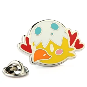 Custom Metal Badge Pins Cute Cartoon Chick Design Kids Gift Enamel Lapel Pin Butterfly Clutch Brooch for Backpacks Clothing