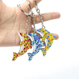 Custom Metal Keychain Lovely Marine Creature Zinc Alloy Keychain Charms Souvenir Pendant Bag Accessory Key Ring