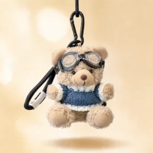 Custom Mini Plush Bear Keychain Cute Stuffed Animal Doll Kawaii Backpack Pendant Bag Charm Soft Toy Car Keyring Gift